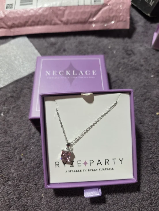 Sterling Silver Pink Ice Necklace New Jn Nox - Picture 6 of 7